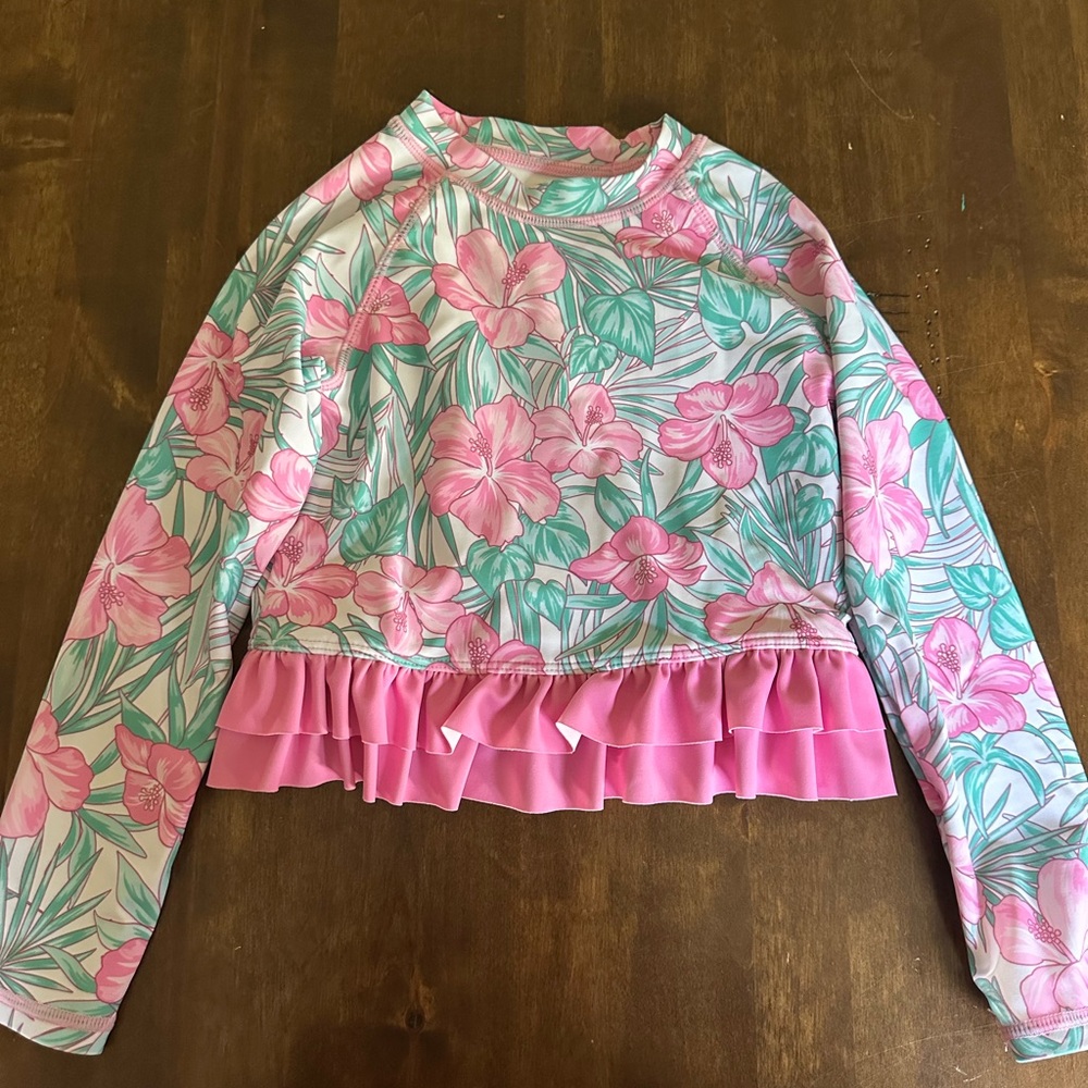 Girls 4 Tommy Bahama Swim Top Rash Guard Sun Protection Beach Vacation Modest 💕